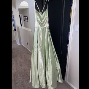 Floor Length Pastel Green Dress